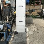 Dégrilleur automatique incliné installé sur les rejets de l'usine GYMA (effluents Agro)