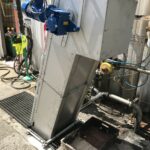 Dégrilleur automatique incliné installé sur les rejets de l'usine GYMA (effluents Agro)