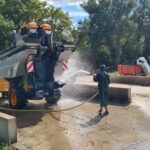 dégrilleur automatique inclinée DM-TI VITI installé sur l'aire de lavage viticole collective de Pauligne