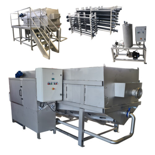 Illustration gamme DUMOTECH de flottateurs à air dissous DM-DAF et skid de pressurisation DM-SKP