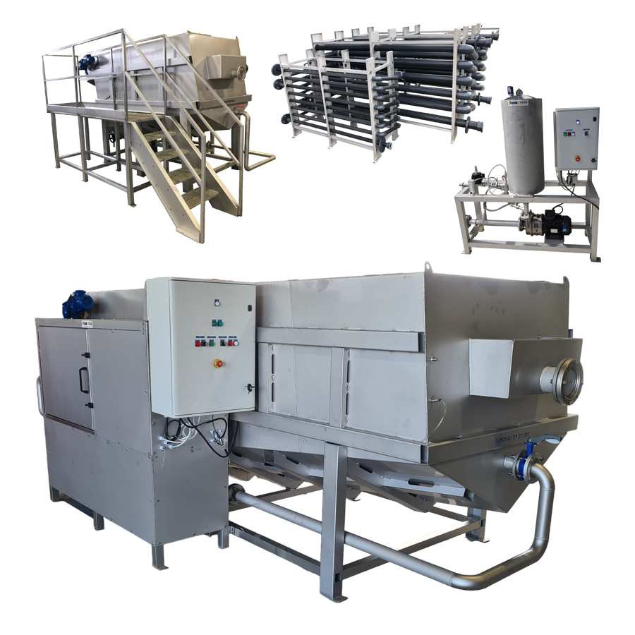 Illustration gamme DUMOTECH de flottateurs à air dissous DM-DAF et skid de pressurisation DM-SKP