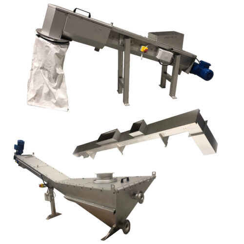 Illustration gamme DUMOTECH de compacteur à vis DM-CV , convoyeurs à vis DM-VC et classificateurs à sables DM-CS
